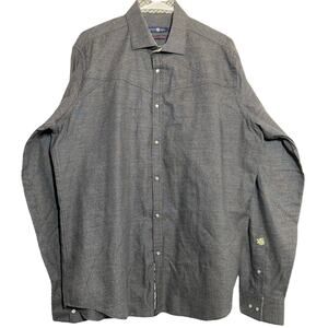 Stone Rose Red Rivet Button Down Shirt 100% Cotton Collared Gray 5 XLarge